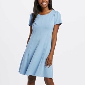 Draper James Ponte A-Line Mini Dress Blue Extra Large XL DRK0562 Short Sleeve